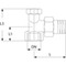 Radiator foot valve Type: 3350 Brass Right-angled model  Tailpiece/Inner thread
